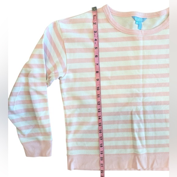 Draper James Women's Kelsea Sweatshirt Pink White Stripe Size Medium - Picture 5 of 7
